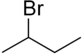 Skeletal formula of 2-bromobutane