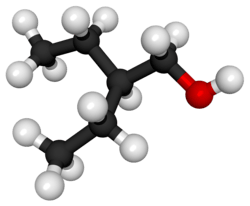 3D ball-and-stick structure of 2-ethyl-1-butanol