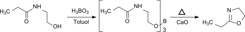 Synthese von 2-Ethyl-2-oxazolin über Boratester