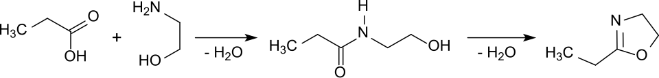 Synthese von 2-Ethyl-2-oxazolin über N-(2-Hydroxyethyl)propionamid
