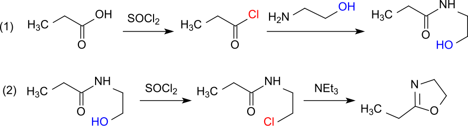 Synthese von 2-Ethyl-2-oxazolin über Propionsäureäurechlorid