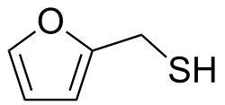 Kekulé, skeletal formula of furan-2-ylmethanethiol