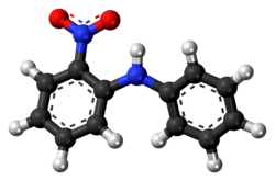Ball-and-stick model of the 2-nitrodiphenylamine molecule