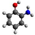Ball-and-stick model of 2-aminophenol