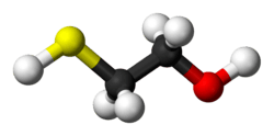 Ball and stick model of 2-mercaptoethanol
