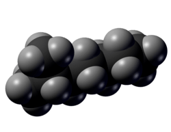 Spacefill model of 2-methylheptane