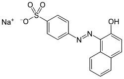 Skeletal formula of acid orange 7