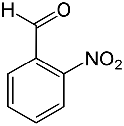 Skeletal formula of 2-nitrobenzaldehyde