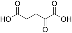 2D representation of the chemical structure of α-Ketoglutaric acid .