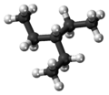 Ball and stick model of 3-ethylpentane