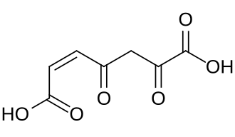 2D representation of the chemical structure of 3-Maleylpyruvic acid.