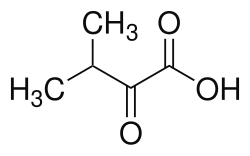 2D representation of the chemical structure of α-Ketoisovaleric acid .