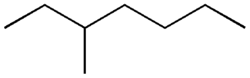 Skeletal formula of 3-methylheptane