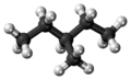 Ball and stick model of 3-methylpentane