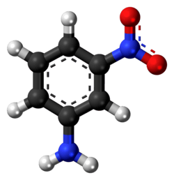 Ball-and-stick model of the 3-nitroaniline molecule