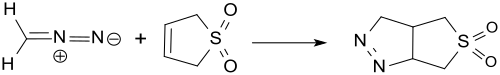 Reaction between diazomethane and 3-sulfolene