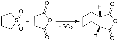 Reaction of 3-sulfolene with maleic anhydride