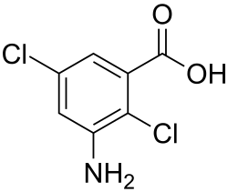 Skeletal formula of chloramben
