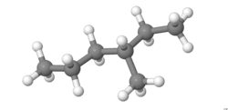 Ball-and-Stick model of 3-methylhexane