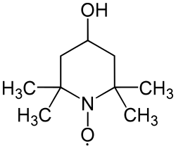 Skeletal formula of 4-hydroxy-TEMPO