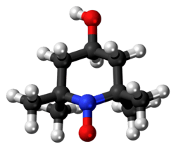 Ball-and-stick model of the 4-hydroxy-TEMPO molecule