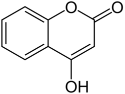 Chemical structure of 4-hydroxycoumarin