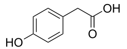 Chemical structure of 4-hydroxyphenylacetic acid