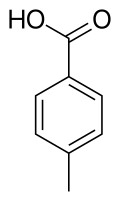 Skeletal formula of p-toluic acid