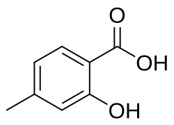 Chemical structure of 4-methylsalicylilc acid