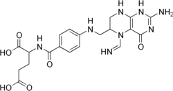 Skeletal formula of 5-formiminotetrahydrofolate.