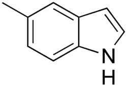 Skeletal formula of 5-methylindole