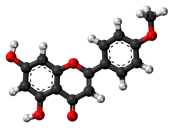 Ball-and-stick model of acacetin