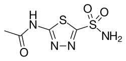 Skeletal formula of acetazolamide