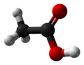 Ball and stick model of acetic acid