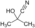 Skeletal formula of acetone cyanohydrin