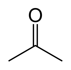 Skeletal formula of acetone