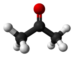 Ball-and-stick model of acetone