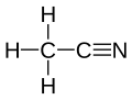 Skeletal formula of acetonitrile with all explicit hydrogens added