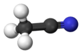 Ball and stick model of acetonitrile