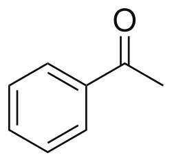 Skeletal formula of the acetophenone molecule