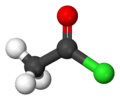 Ball-and-stick model of acetyl chloride