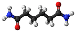 Ball-and-stick model of the adipamide molecule