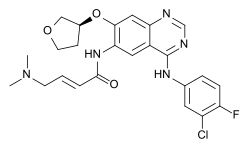 Afatinib for treatment of cancers resistant to gefinitib and erlotinib.