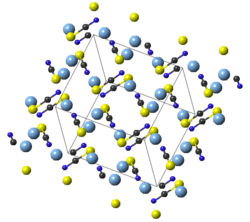 Ball-and-stick model of silver thiocyanate