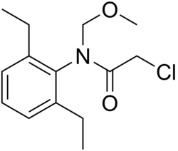 Skeletal formula of alachlor