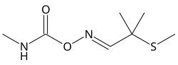 Skeletal formula of aldicarb