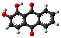 Ball-and-stick model of alizarin