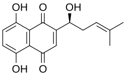 Skeletal formula of alkannin