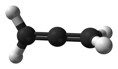 Ball and stick model of propadiene