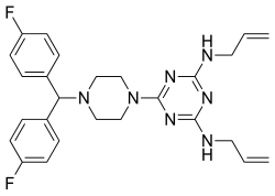 Skeletal formula of almitrine